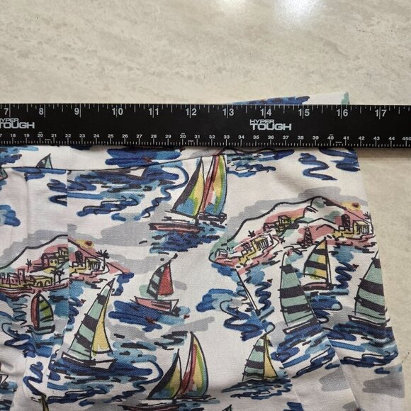 Nine West Pencil Skirt Womens Size 10 Nautical Print Preppy Beach Linen Coastal - Picture 9 of 13